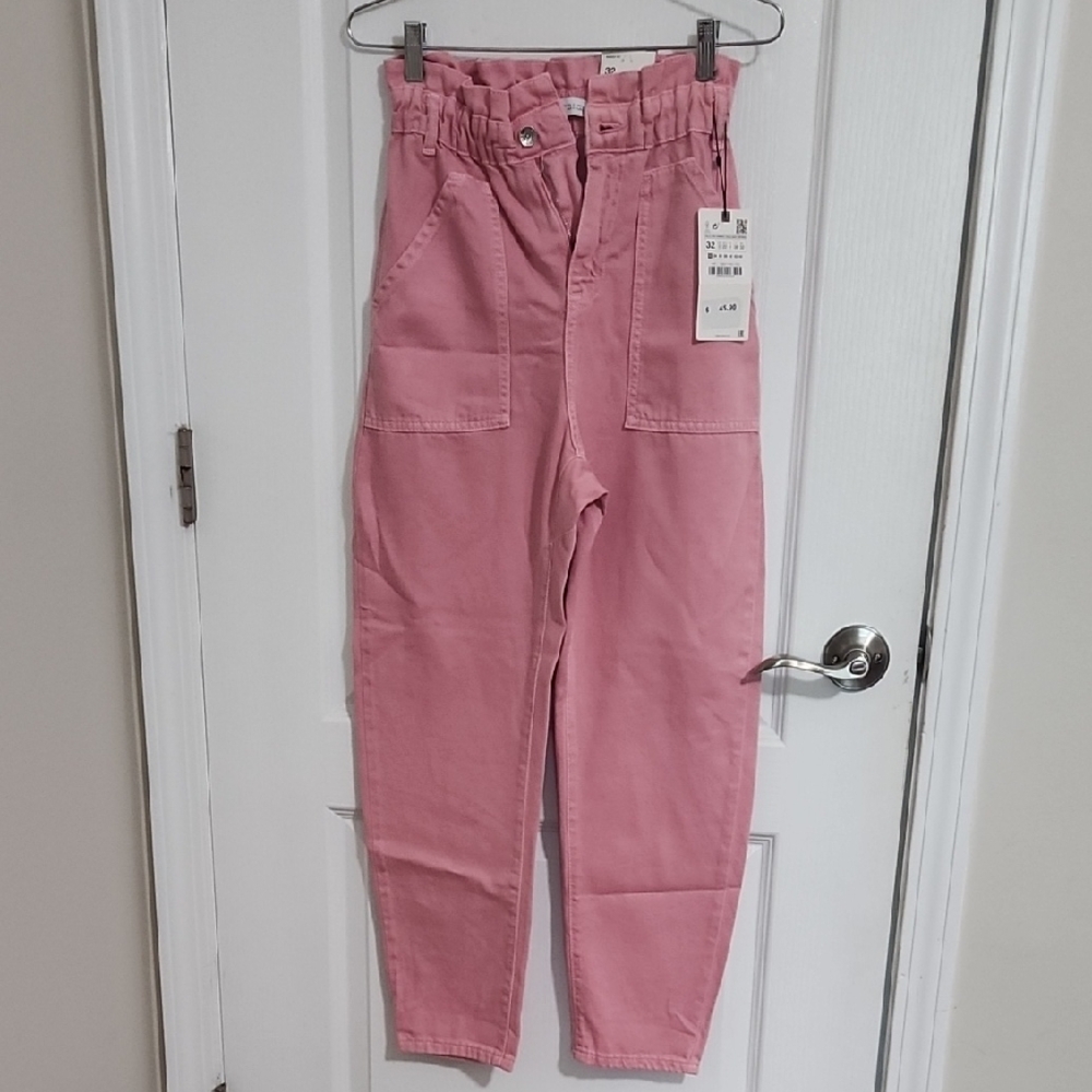 Zara Pink Baggy Fit Pants